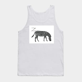 Z for zebra alphabet illustration, pencil illustration from my alphabet series Tank Top